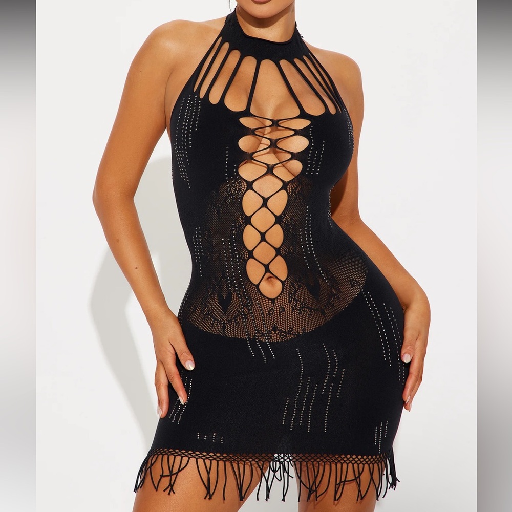 Fashion nova black mini dress